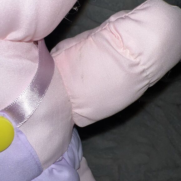 VTG PLUFFY Let's Cuddle Pink Bunny Plush Nylon Puffalump RARE Rabbit - Picture 8 of 9